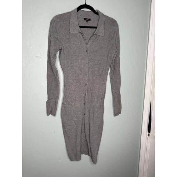 Quince Eco-knit button-up sweater dress grey - Picture 2 of 9